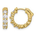 14K 1.7ct 10-3.5mm Round Hoop w/ Safety Clasp Diamond Earrings