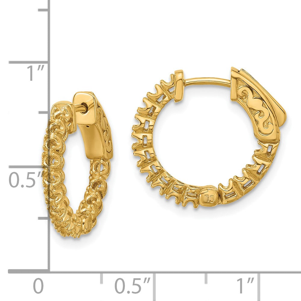 14K .56ct 28-1.75mm In/Out Hoop w/ Safety Clasp Earring Mountings