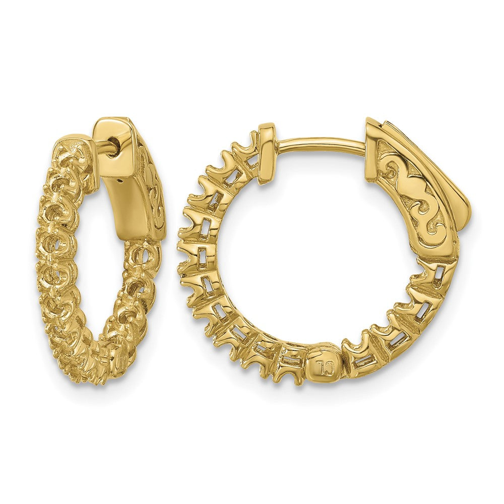 14K .56ct 28-1.75mm In/Out Hoop w/ Safety Clasp Earring Mountings