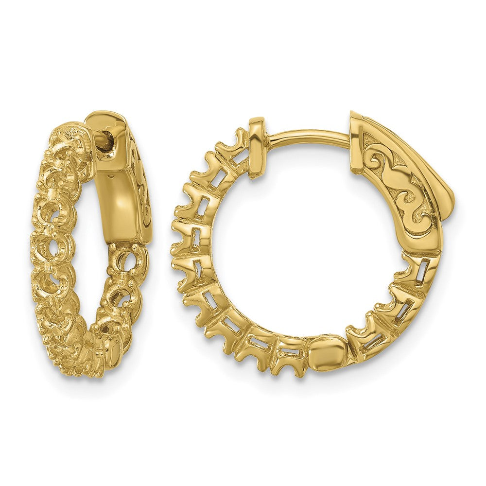 14K .84ct 24-2.0mm In/Out Hoop w/ Safety Clasp Earring Mountings
