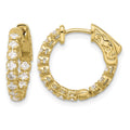 14K .84ct 24-2.0mm In/Out Hoop w/ Safety Clasp Diamond Earrings