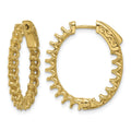 14K 2.1ct 36-2.5mm In/Out Oval Hoop w/ Safety Clasp Earring Mountings