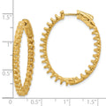 14K 3.1ct 52-2.5mm In/Out Oval Hoop w/ Safety Clasp Earring Mountings