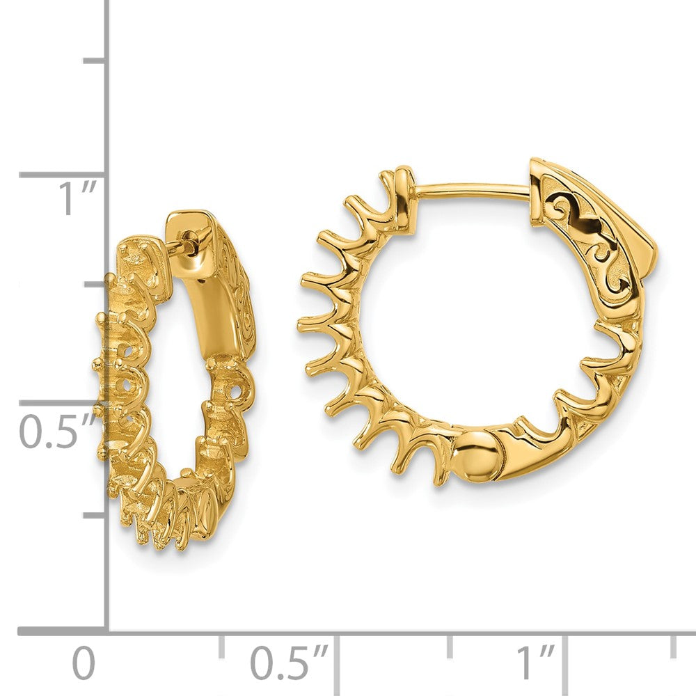 14K 1.2ct 24-2.3mm Round Hoop w/ Safety Clasp Earring Mountings