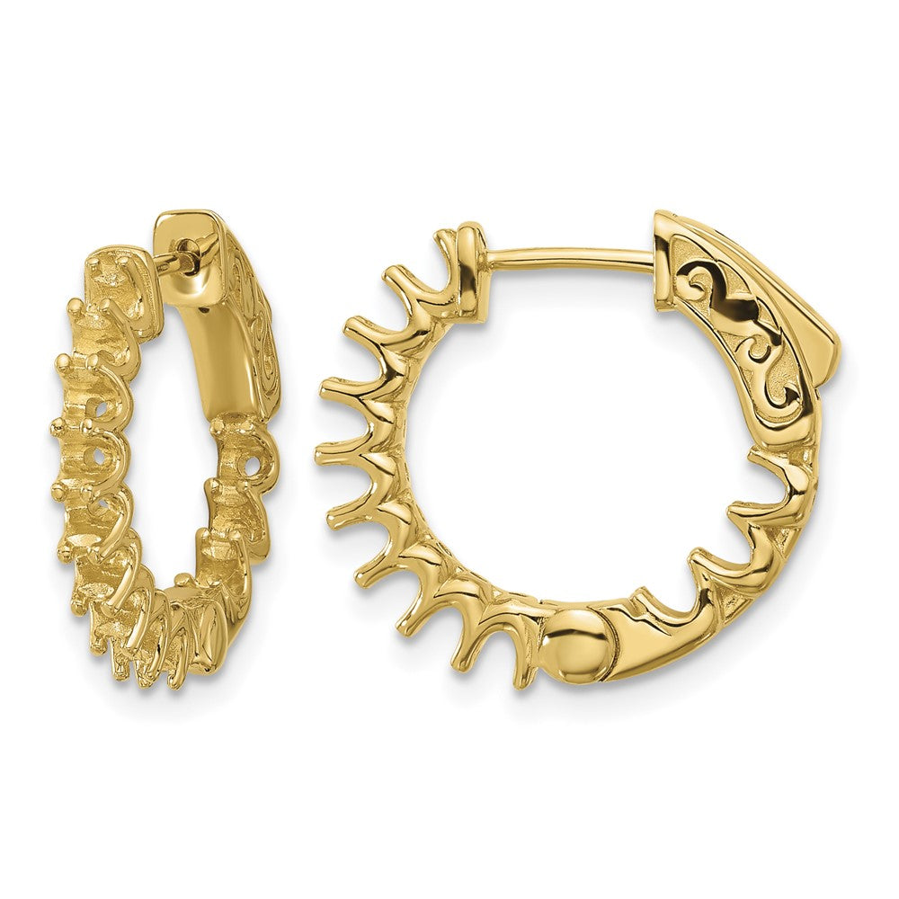 14K 1.2ct 24-2.3mm Round Hoop w/ Safety Clasp Earring Mountings