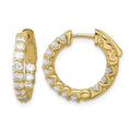 14K 1.41ct. 24-2.5mm In/Out Hoop w/ Safety Clasp Diamond Earrings