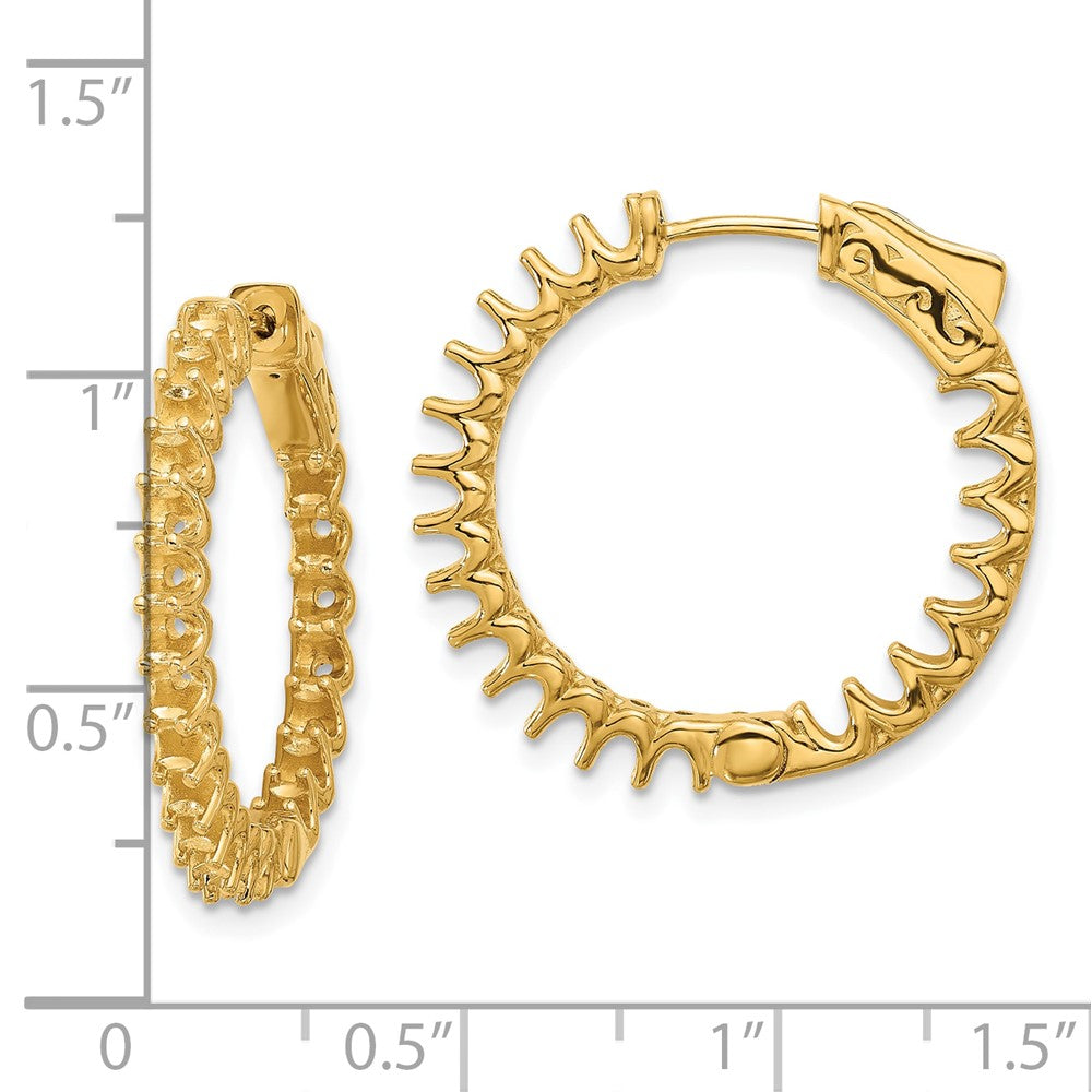 14K 2.1ct 42-2.3mm In/Out Hoop w/ Safety Clasp Earring Mountings