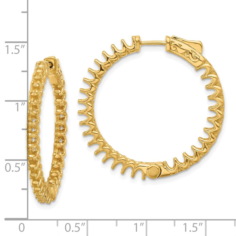 14K 2.9ct 58-2.3mm In/Out Hoop w/ Safety Clasp Earring Mountings