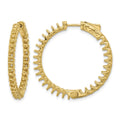 14K 2.9ct 58-2.3mm In/Out Hoop w/ Safety Clasp Earring Mountings