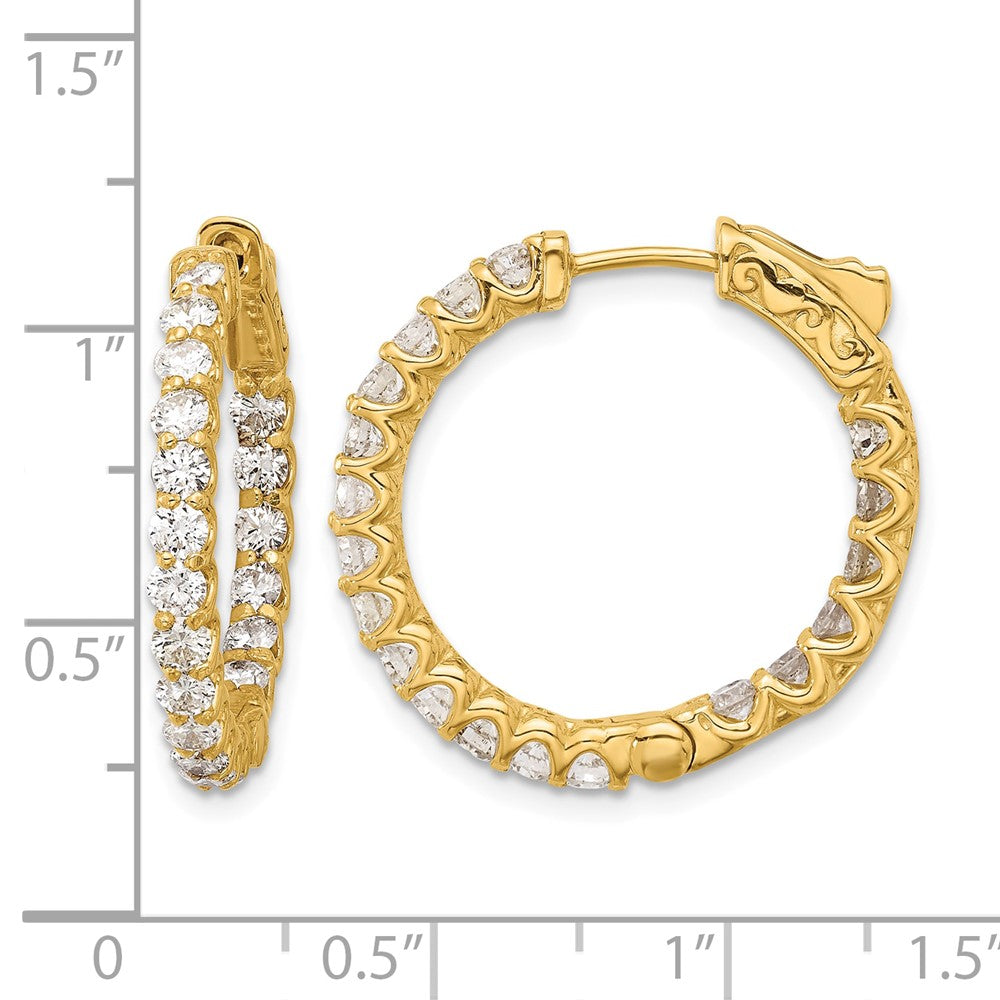 14K 1.55ct. 38-2.5mm In/Out Hoop w/ Safety Clasp Earrings