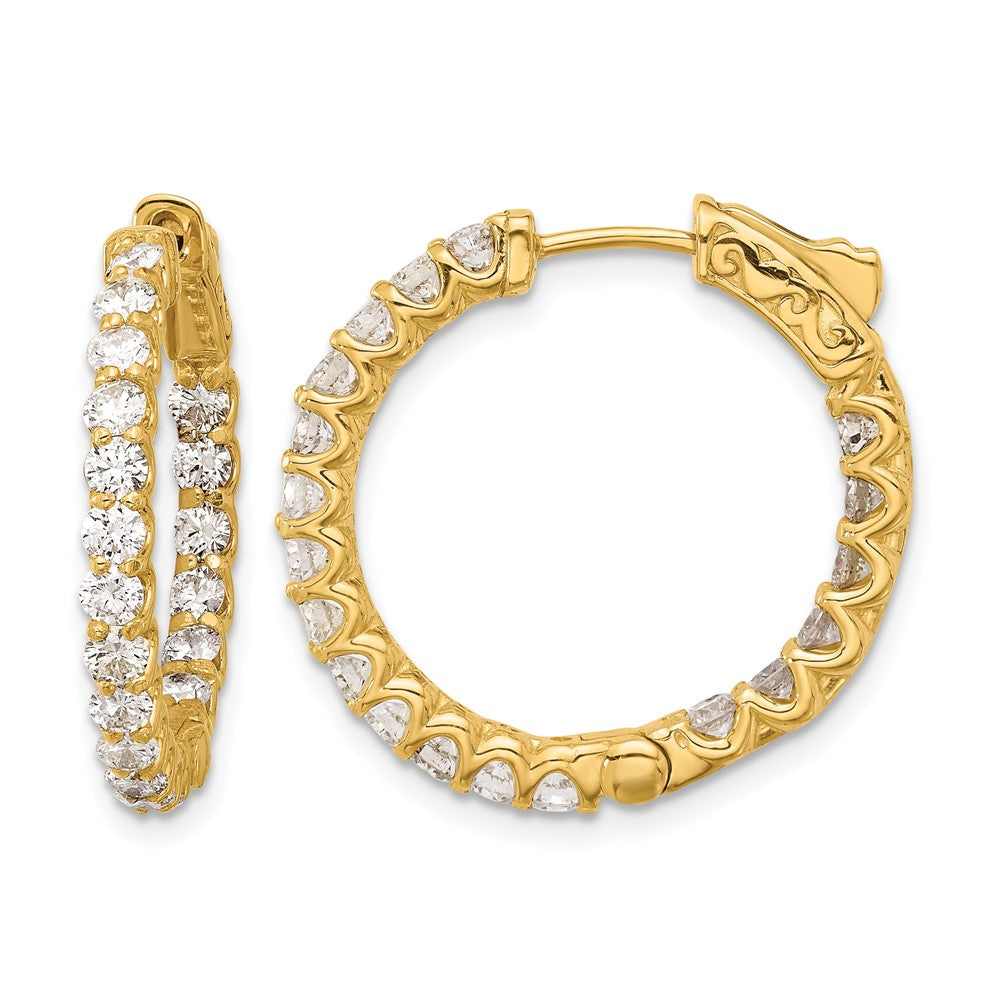 14K 1.55ct. 38-2.5mm In/Out Hoop w/ Safety Clasp Earrings