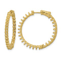 14K 3.2ct 54-2.5mm In/Out Hoop w/ Safety Clasp Earring Mountings