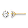 14k Polished 5mm CZ Stud Post Earrings