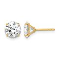 14k Polished 7mm CZ Stud Post Earrings