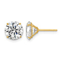 14k Polished 8mm CZ Stud Post Earrings