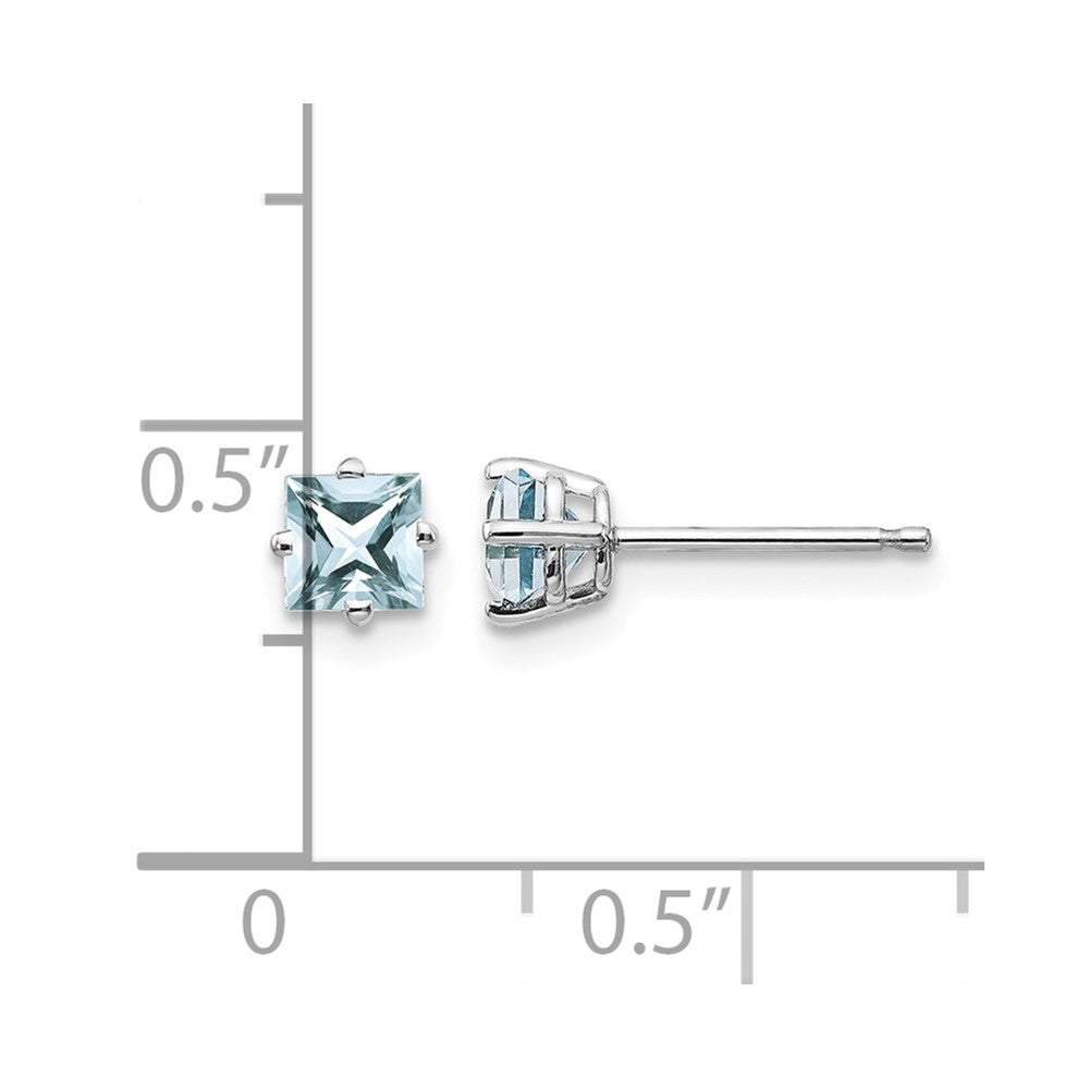 14k White Gold Aquamarine Earrings