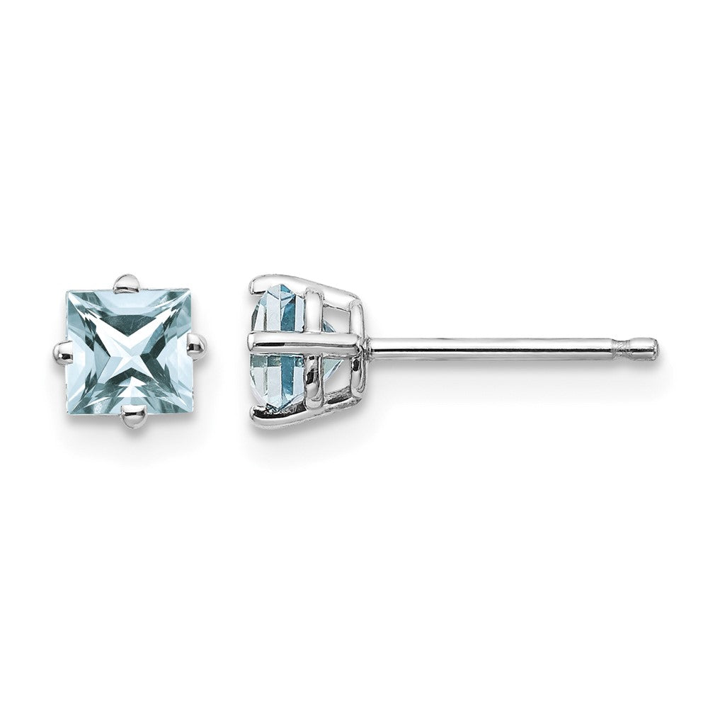 14k White Gold Aquamarine Earrings