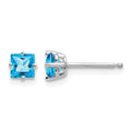 14k White Gold 4mm Square Earring Mounting