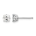14k White Gold 4mm Cubic Zirconia Earrings