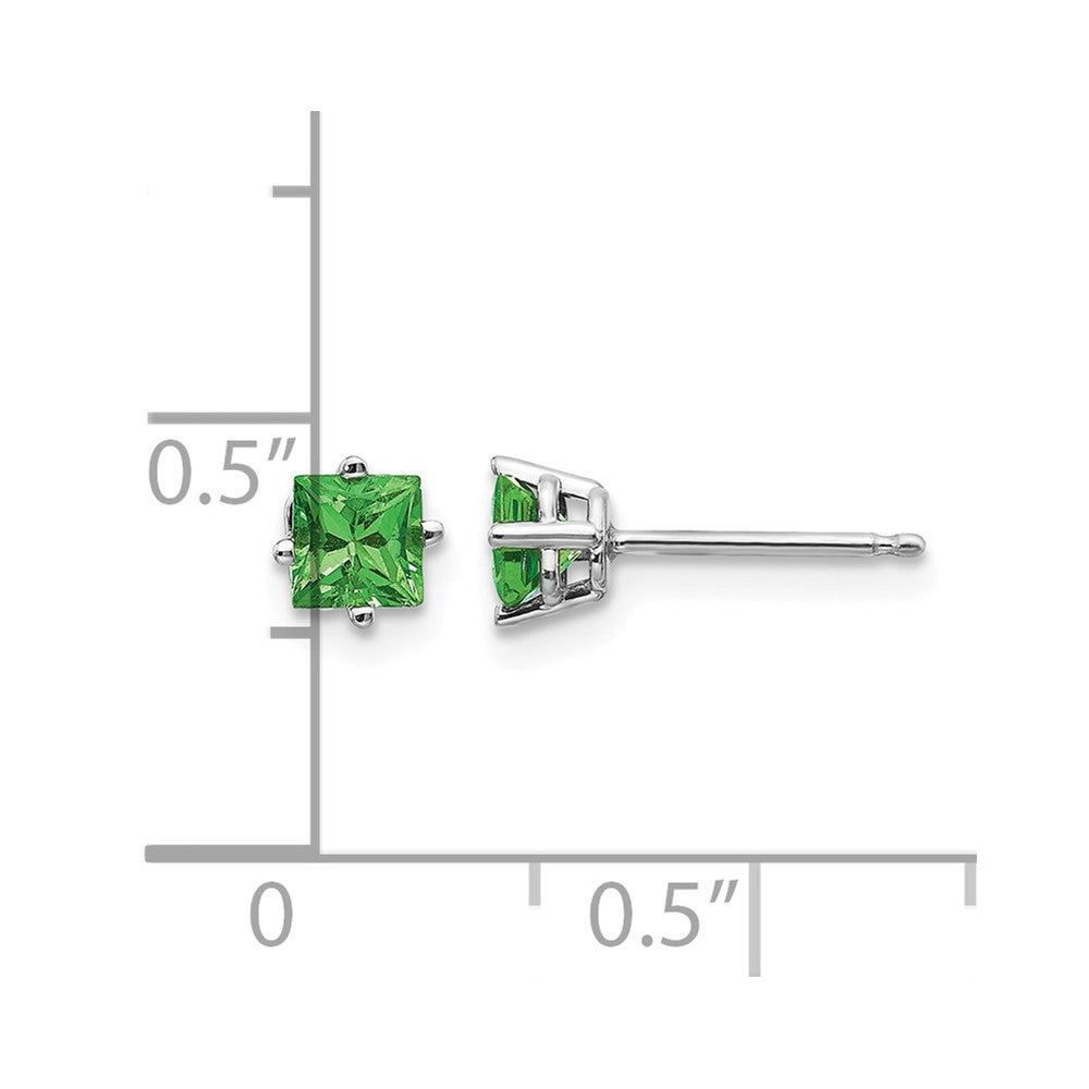 14k White Gold Tsavorite Post Earrings