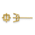 14k 5mm Square Post Earring Mountings