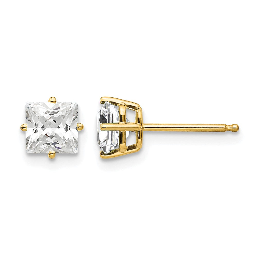 14k 5mm Cubic Zirconia Earrings
