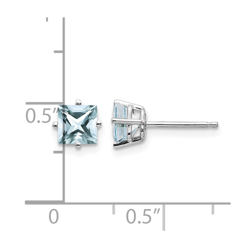 14k White Gold Aquamarine Earrings