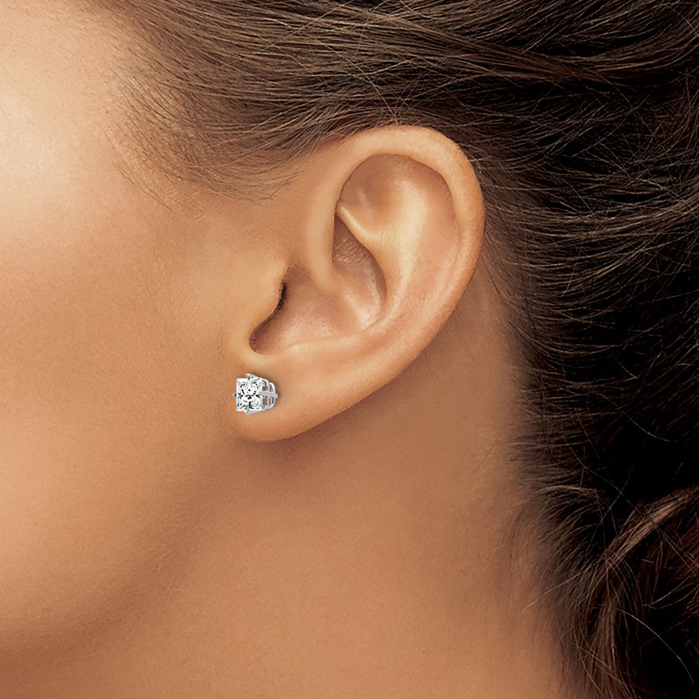 14k White Gold 5mm Cubic Zirconia Earrings
