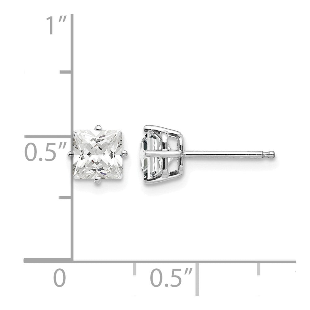 14k White Gold 5mm Cubic Zirconia Earrings
