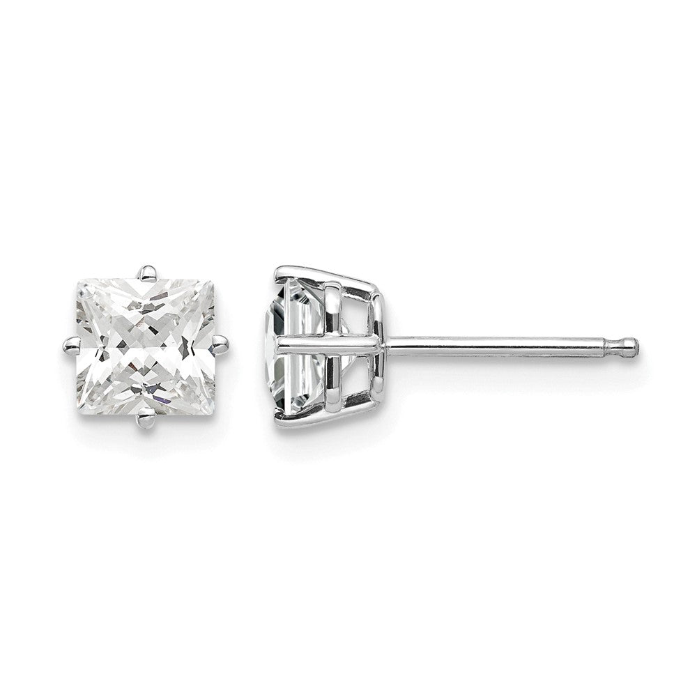 14k White Gold 5mm Cubic Zirconia Earrings