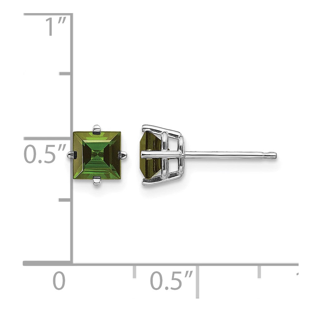 14k White Gold Green Tourmaline Earrings