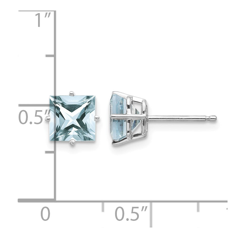 14k White Gold Aquamarine Earrings