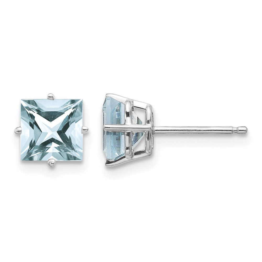 14k White Gold Aquamarine Earrings