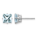 14k White Gold Aquamarine Earrings