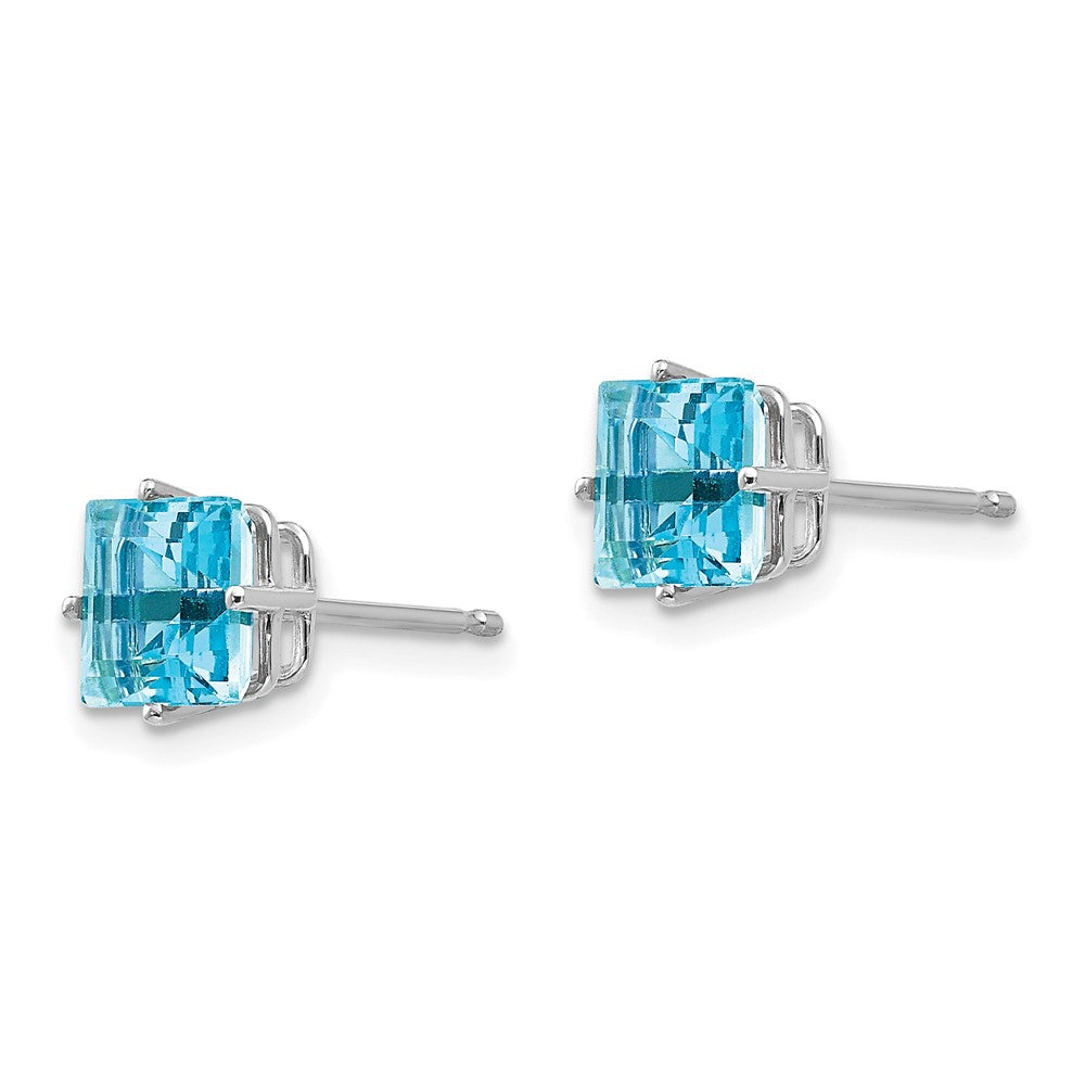 14k White Gold 6mm Square Earring Mounting