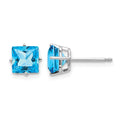 14k White Gold 6mm Square Earring Mounting