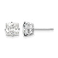 14k White Gold 6mm Princess Cut Cubic Zirconia Earrings