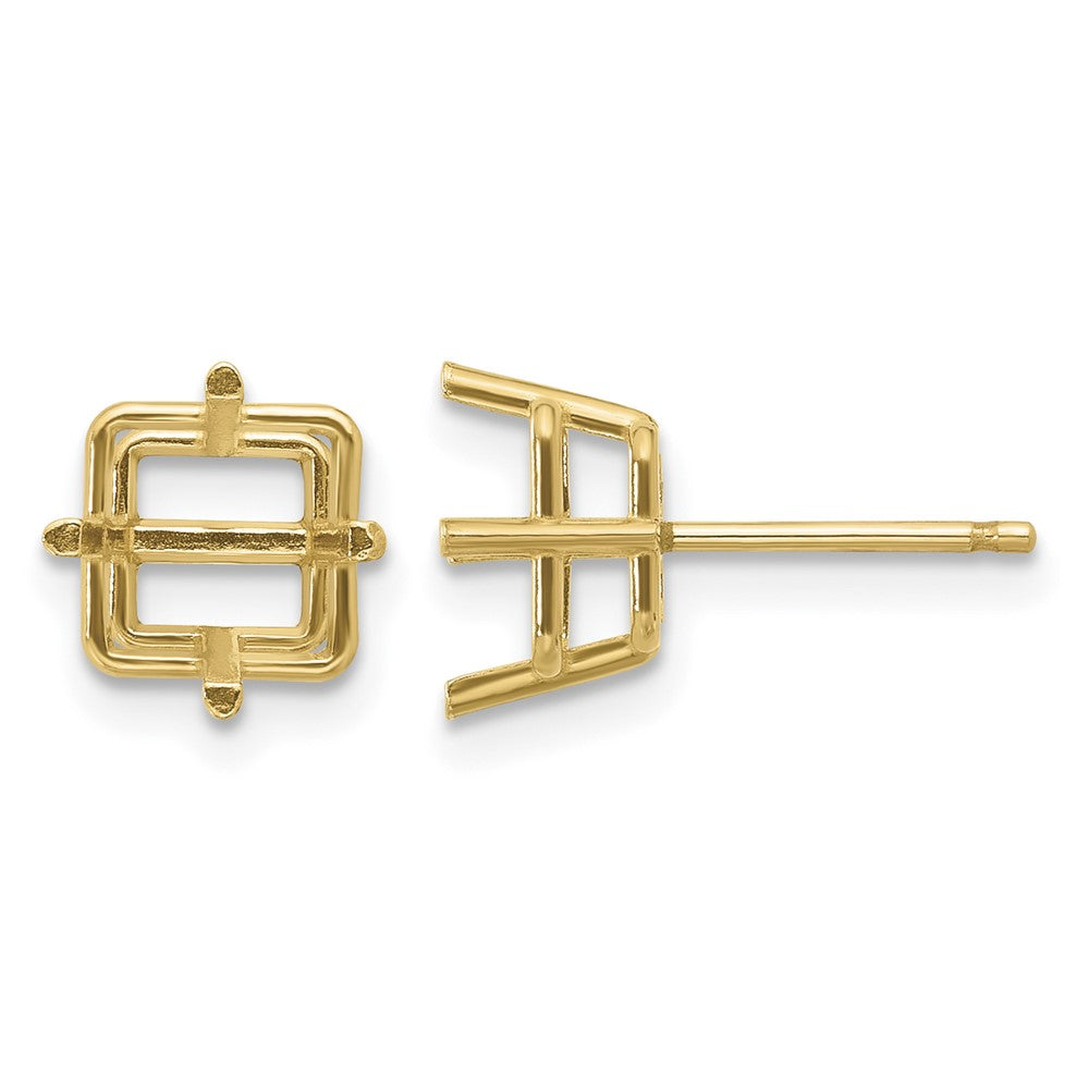 14k 7mm Square Earring Mountings