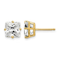 14k 7mm Princess Cut Cubic Zirconia earring