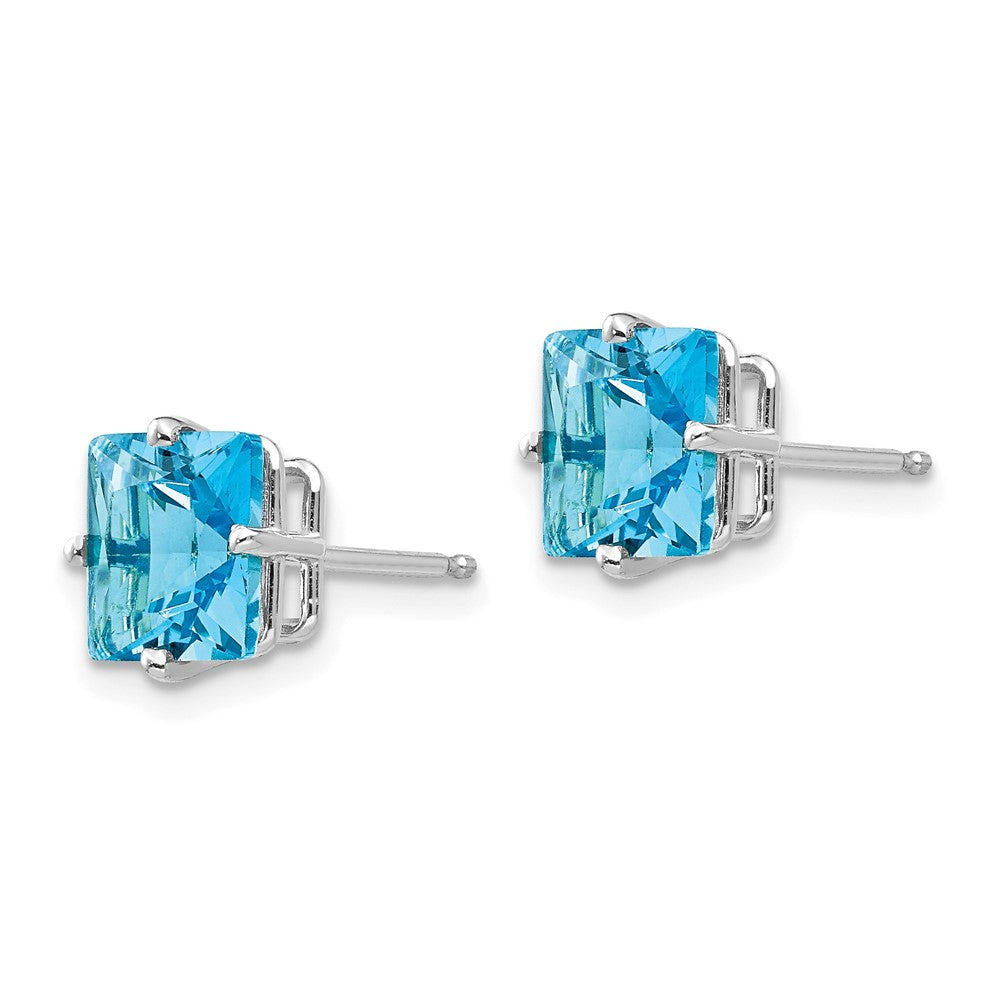 14k White Gold 7mm Square Earring Mounting
