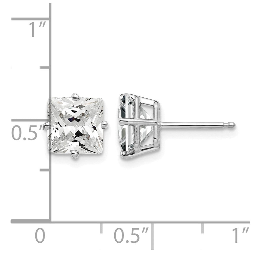14k White Gold 7mm Cubic Zirconia Earrings