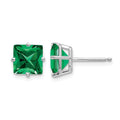14k White Gold 7mm Princess Cut Mount St. Helens Earrings