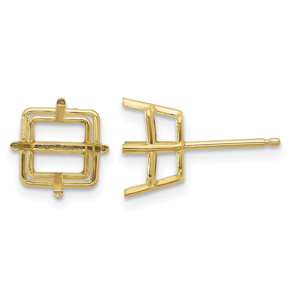 14k 8mm Square Earring Mountings