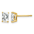 14k 6x4mm Radiant Cut Cubic Zirconia Earrings