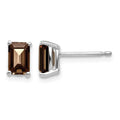 14kw 6x4mm Emerald Smoky Quartz Earrings