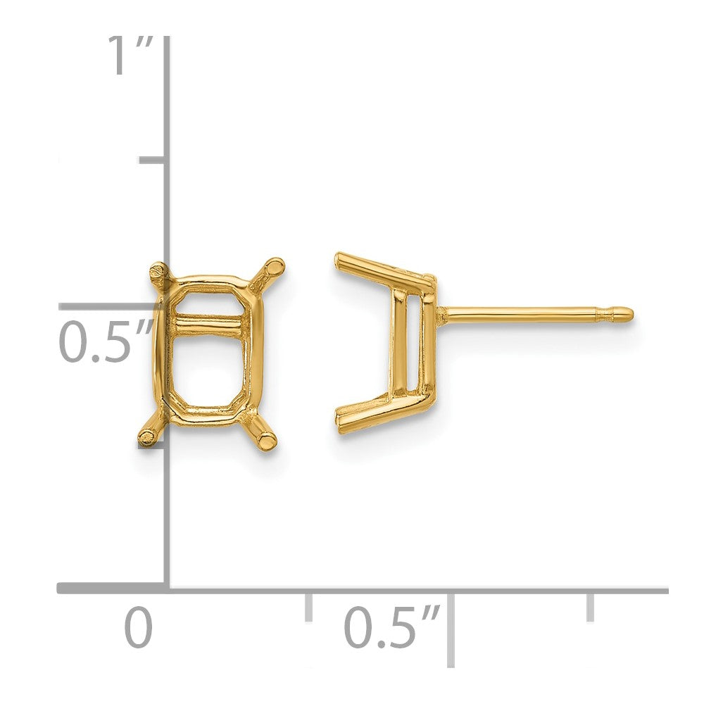 14k 7x5 Emerald Earring Mountings