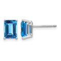 14k White Gold 7x5mm Emerald Earring Mounting