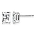 14k White Gold 7x5mm Radiant Cut Cubic Zirconia Earrings