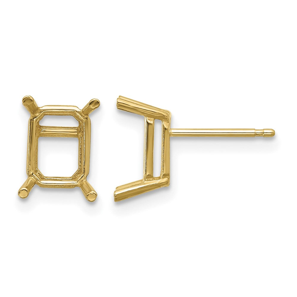 14k 8x6 Emerald Earring Mountings