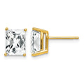 14k 8x6mm Radiant Cut Cubic Zirconia Earrings